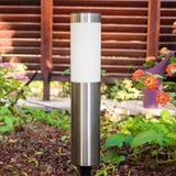 Solar Panel Stainless Steel Post Light, IP Waterproof LED Villa Courtyard Lighting, Black Cool White, 56.5x8cm, Stylish New Home Garden Gifting Option