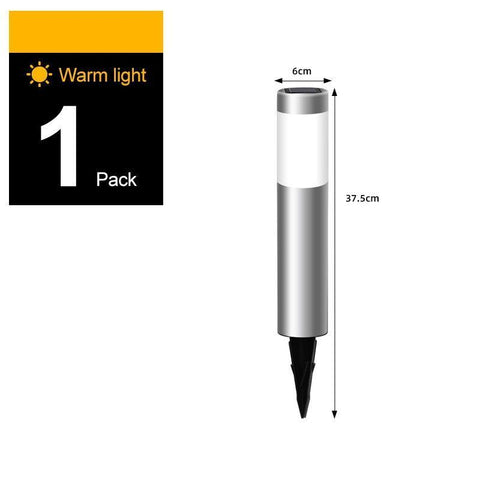 Mini Solar Column Garden Lamp, All-Weather Stainless Steel LED Outdoor Light, Black Warm White, 37x6cm, Sweet Wedding Courtyard Present In Australia - Darrahopens