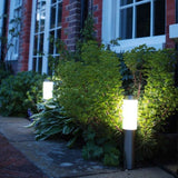 Mini Solar Column Garden Lamp, All-Weather Stainless Steel LED Outdoor Light, Black Warm White, 37x6cm, Sweet Wedding Courtyard Present