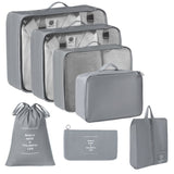 Portable Travel Clothing Organizer Bags, Suitcase Packing Pouches For Travel Trip, Upgraded 7 Pcs Collection, Grey, Ideal Housewarming Travel Gift In Australia - Darrahopens