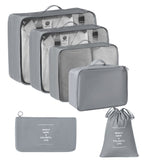 Lightweight Travel Clothing Storage Pouches, Suitcase Garment Sorting Organizer, 6 Pcs Travel Packing Set, Grey, Convenient Short Trip Gift In Australia - Darrahopens