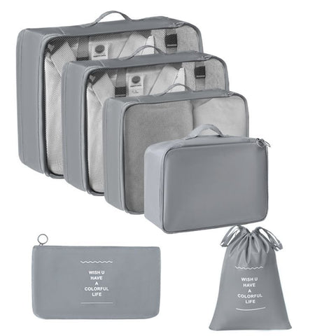 Lightweight Travel Clothing Storage Pouches, Suitcase Garment Sorting Organizer, 6 Pcs Travel Packing Set, Grey, Convenient Short Trip Gift In Australia - Darrahopens