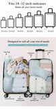 Suitcase Clothing Storage Pouches For Travel, 9 Pcs Organizer Set With Hanging Wash Bag & Makeup Bag, Grey, Practical Family Travel Gift