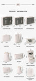 Multi-Size Suitcase Garment Storage Pouches, 10 Pcs Travel Kit Including Double Drawstring Sacks, Makeup Bag & Hanging Wash Pouch, Light Blue, Premium Vacation Gift