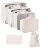 Multi-Purpose Travel Garment Storage Bags, 6 Pcs Suitcase Sorting Pouches, Beige, Elegant Weekend Getaway Gift In Australia - Darrahopens