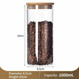 Large Capacity Airtight Glass Jar, Transparent Food Container With Bamboo Lid, 8.5cm*20cm, 1000ml, Perfect Kitchen Storage Gift In Australia - Darrahopens