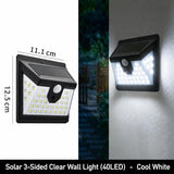 Solar LED Wall Light With Motion Sensor, Waterproof Outdoor Lighting, 3-Sided Transparent Design, Ideal For Courtyard & Garden Decor, Nice Housewarming Gift