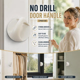 No Drill Sticky Pull Handle, Punch-Free Grip For Wardrobe, Drawer & Sliding Door, White, 2 Pcs, Minimalist Home Decor Gift