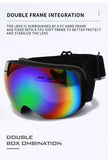 Anti-Fog Spherical Snowboard Goggles, UV Protection Ski Eyewear, Wind Resistant Outdoor Snow Sports Glasses For Adult, Fluorescent Green Strap, Nice Holiday Outdoor Gift