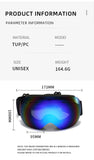 Spherical Anti-Fog Ski Eyewear, UV Block Snowboard Goggles, Windproof Outdoor Winter Sports Glasses For Men Women, Black Strap Rainbow Lens, Thoughtful Sports Gift