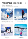 Anti-Fog Spherical Snow Ski Goggles, UV Protection Wind Resistant Outdoor Sports Eyewear, White Strap Colorful Coated Lens, Practical Ski Holiday Gift