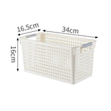 Narrow Plastic Storage Basket, Medium Size, 13.58x6.69x6.30in, White, Multi-Scene Storage Bin For Vegetables & Stationery, Great Daily Home Gift
