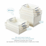 Narrow Plastic Storage Basket, Small Size, 11.42x5.31x4.92in, Blue, Multi-Purpose Organizer For Desk & Fridge, Handy Household Gift