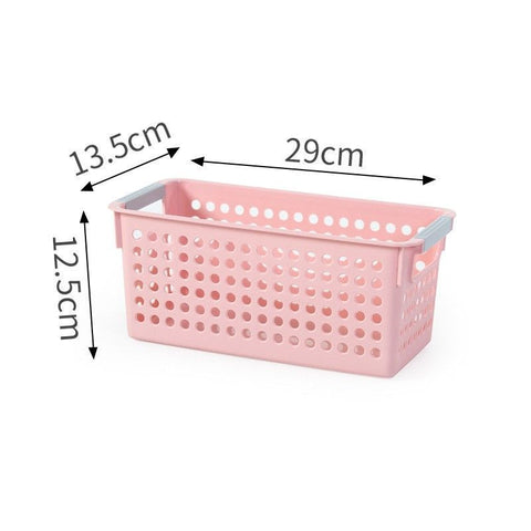 Narrow Plastic Storage Basket, Small Size, 11.42x5.31x4.92in, Pink, Book & Vegetable Organizer Bin, Sweet Home Organizing Present In Australia - Darrahopens