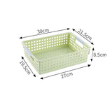Shallow Plastic Storage Basket, Medium Size, 11.81x8.46x3.35in, Green, Vegetable & Book Storage Bin, Nice Home Decor Gift