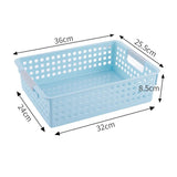 Shallow Plastic Storage Basket, Large Size, 13.78x10.24x3.35in, Blue, A4 Sized Kitchen & Closet Organizer Bin, Handy Household Gift In Australia - Darrahopens