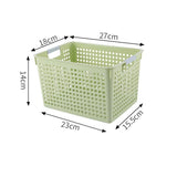 Tall Plastic Storage Basket, Small Size, 10.63x7.09x5.51in, Green, Multi-Purpose Tall Organizer For Books & Produce, Stylish Daily Gift