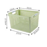Tall Plastic Storage Basket, Medium Size, 12.20x8.66x6.89in, Green, Bedroom & Pantry Storage Bin, Practical Family Gift
