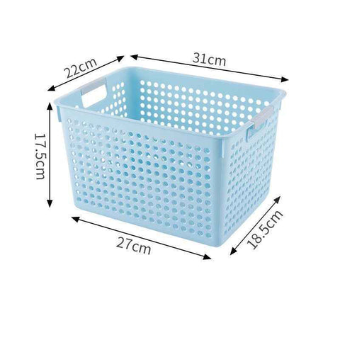 Tall Plastic Storage Basket, Medium Size, 12.20x8.66x6.89in, Blue, Multi-Scene Deep Storage Organizer, Thoughtful Home Gift In Australia - Darrahopens