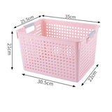 Tall Plastic Storage Basket, Large Size, 13.78x10.04x8.27in, Pink, Large Capacity Pantry Storage Bin, Beautiful Interior Decor Gift In Australia - Darrahopens