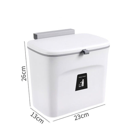 Hanging Kitchen Trash Can With Lid, Cabinet Door Mounted, 7L, Swan White, Creative Waste Bin For Kitchen, Bathroom & Living Room, Practical Housewarming Gift In Australia - Darrahopens