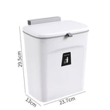 Cabinet Door Hanging Trash Can With Lid, Hook Mount Waste Bin, 9L, Swan White, Creative Garbage Bucket For Toilet And Pantry, Elegant Home Decor Gift