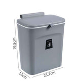 Wall Hanging Waste Bin With Lid, Hang On Cabinet Door, 9L, Starry Grey, Household Trash Container For Living Room, Great Kitchen Accessory Gift In Australia - Darrahopens