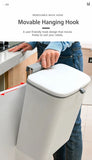 Hanging Kitchen Waste Bin With Removable Inner Bucket, Cabinet Mount, 9L, White, Multi-Purpose Trash Bucket For Toilet & Kitchen, Ideal New Home Gift