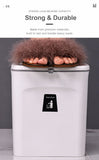 Cabinet Door Hanging Trash Can With Lid, Hook Mount Waste Bin, 9L, Cream, Creative Garbage Container For Kitchen & Washroom, Nice Kitchen Upgrade Gift