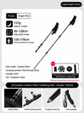 Carbon Fiber Trekking Pole, 3 Section Adjustable Lightweight Hiking Stick, For Adults Under 170cm, Purple, Professional Outdoor Climbing Gear, Great Outdoor Sports Gift