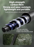Lightweight Carbon Fiber Trekking Pole, 3 Section Adjustable Walking Stick, Fit For Height Under 190cm, Slate Black, Professional Hiking & Climbing Gear