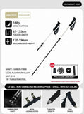 Carbon Fiber Lightweight Trekking Stick, Adjustable 3 Section Hiking Pole, Suitable For Height Under 190cm, Shell White, Reliable Mountain Walking Gear In Australia - Darrahopens