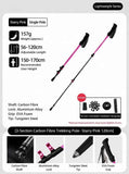 Carbon Fiber 3 Section Adjustable Trekking Stick, Lightweight Hiking Pole For Height Under 170cm, Strawberry Pink, Fashion Outdoor Walking Gear In Australia - Darrahopens