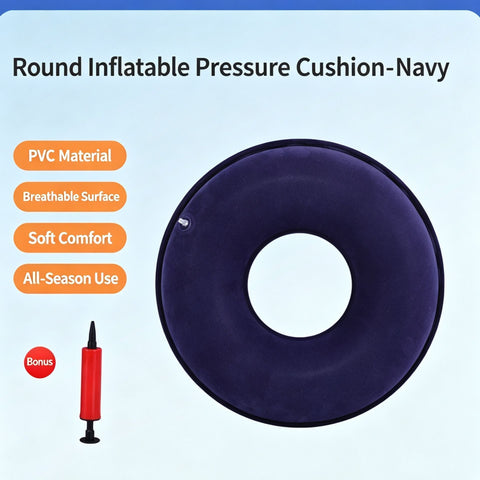 Flocked Inflatable Round Anti Bedsore Cushion, Pressure Relief Pad For Tailbone & Hip, Blue, Portable Sitting Support Pad In Australia - Darrahopens