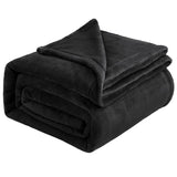 Premium Flannel Fleece Throw Rug, Fluffy Warm Cozy Blanket For Bed, Sofa And Daily Snuggling, Black, 150X200cm, Size L, Durable Household Textile