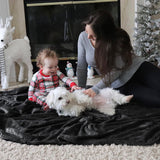 Premium Flannel Fleece Throw Rug, Fluffy Warm Cozy Blanket For Bed, Sofa And Daily Snuggling, Black, 150X200cm, Size L, Durable Household Textile