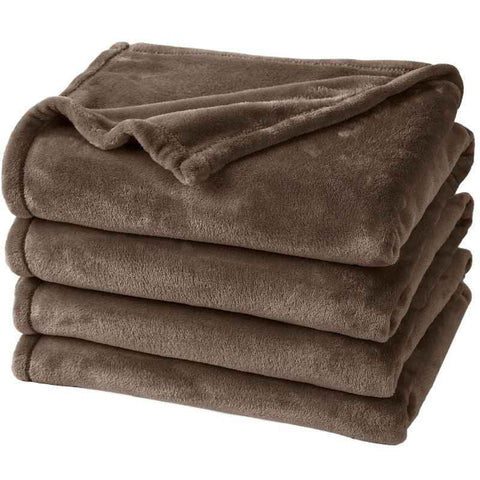 Ultra Soft Flannel Fleece Throw Blanket, Lightweight Warm Cozy Plush Cover For Sofa, Bed & Cuddle Use, Coffee, 100X150cm, Size S, Versatile Indoor Home Bedding In Australia - Darrahopens