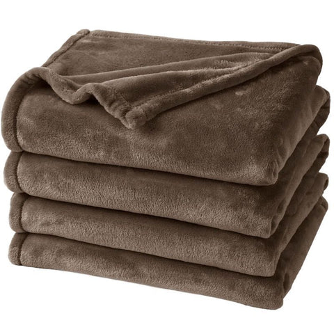 Tiny Flannel Fleece Cuddle Blanket, Light Soft Plush Mini Throw For Multi Scenarios, Coffee, 45X65cm, Size XXS, Portable Small Blanket In Australia - Darrahopens