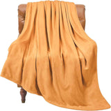 Luxuriously Soft Flannel Fleece Throw Blanket, Thick Warm Plush Rug For Bedroom & Sofa, Khaki, 200X230cm, Size XXL, Large Size Family Cover In Australia - Darrahopens