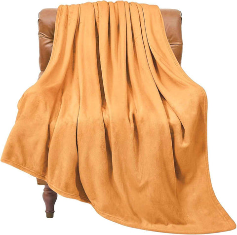 Luxuriously Soft Flannel Fleece Throw Blanket, Thick Warm Plush Rug For Bedroom & Sofa, Khaki, 200X230cm, Size XXL, Large Size Family Cover In Australia - Darrahopens