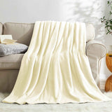 Warm Lightweight Flannel Fleece Blanket, Super Soft Plush Cover For Indoor Rest & Leisure, Off White, 180X200cm, Size XL, Ideal For Night Time Use In Australia - Darrahopens