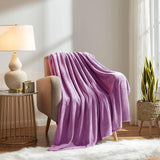 Warm Lightweight Flannel Fleece Blanket, Super Soft Plush Cover For Indoor Rest & Leisure, Light Purple, 180X200cm, Size XL, Ideal For Night Time Use In Australia - Darrahopens