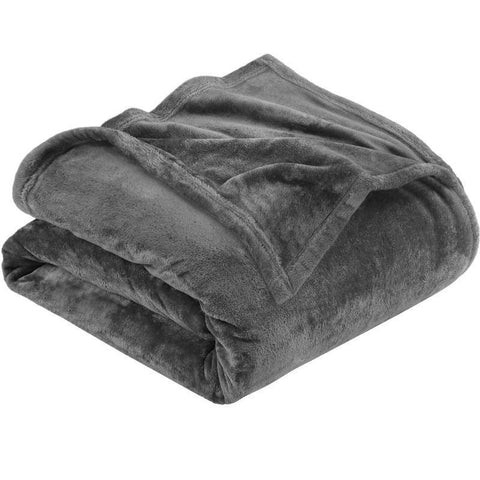 Soft Flannel Fleece Mini Throw Blanket, Light Warm Plush Cover For Daily Use, Dark Grey, 70X100cm, Size XS, Convenient Portable Home Rug