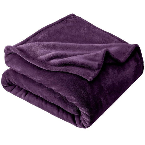 Tiny Flannel Fleece Cuddle Blanket, Light Soft Plush Mini Throw For Multi Scenarios, Dark Purple, 45X65cm, Size XXS, Portable Small Blanket