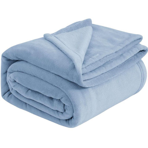 Premium Flannel Fleece Throw Rug, Fluffy Warm Cozy Blanket For Bed, Sofa And Daily Snuggling, Sky Blue, 150X200cm, Size L, Durable Household Textile