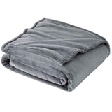 Snuggly Flannel Fleece Blanket, Soft Warm Lightweight Plush Throw For Lounge & Bedroom, Silver Grey, 120X200cm, Size M, Comfortable All Season Cover