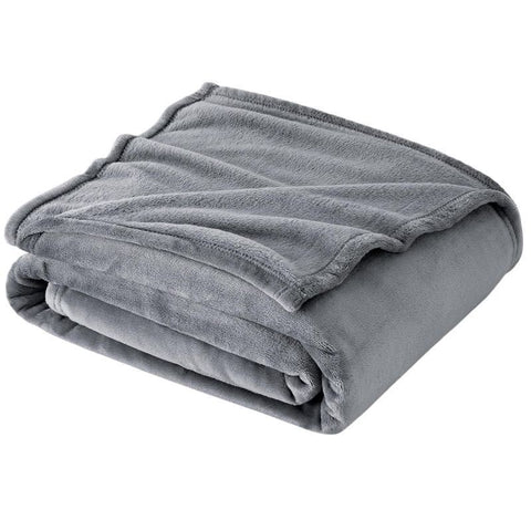 Warm Lightweight Flannel Fleece Blanket, Super Soft Plush Cover For Indoor Rest & Leisure, Silver Grey, 180X200cm, Size XL, Ideal For Night Time Use In Australia - Darrahopens