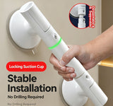 Drill-Free Bathroom Safety Grab Rail, Anti-Slip Toilet Support Handle With Removable Design, White, 35cm, Installed With Adhesive Putty, Reliable Shower Balance Assist Bar In Australia - Darrahopens