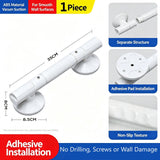 No Drill Bathroom Safety Grab Bar, Anti-Slip Handrail For Restroom, Removable White Support Handle, 45cm, Adhesive Putty Mount, Sturdy Household Mobility Accessory In Australia - Darrahopens