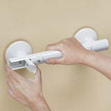 Extended Suction Cup Bathroom Grab Bar, Removable Anti-Slip Safety Handrail For Washroom, White, Extra Length Design For Better Support